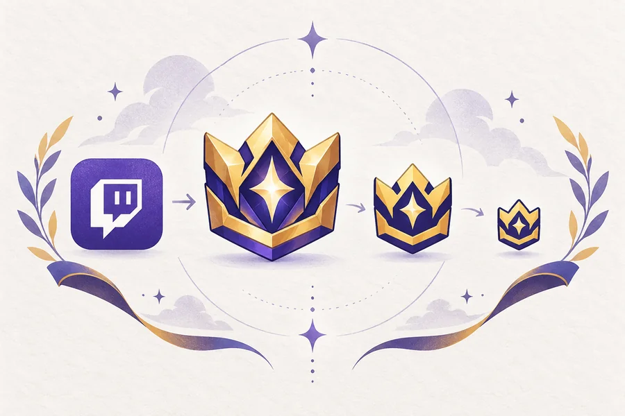 チャットで見やすい3サイズに整理したTwitchサブスクバッジのシリーズ